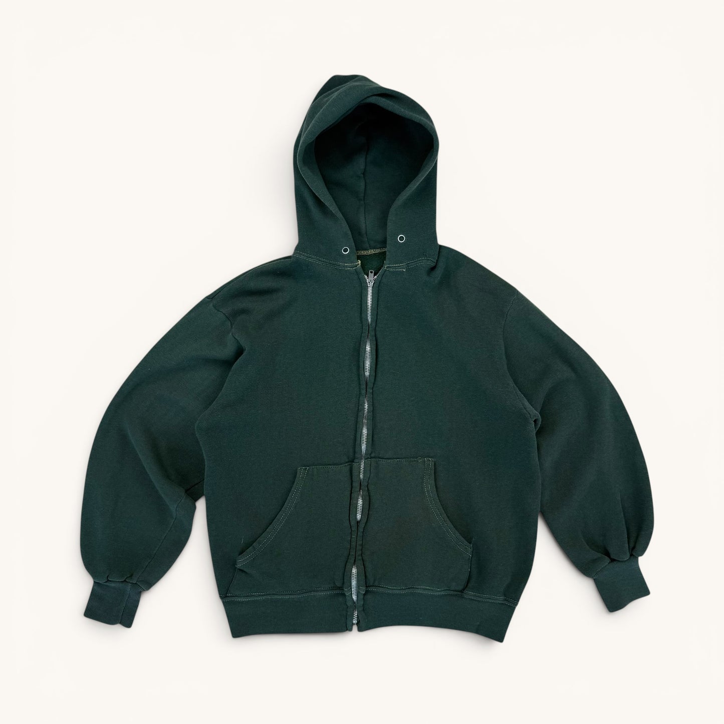 1960s Forest Green Zip Up Hoodie