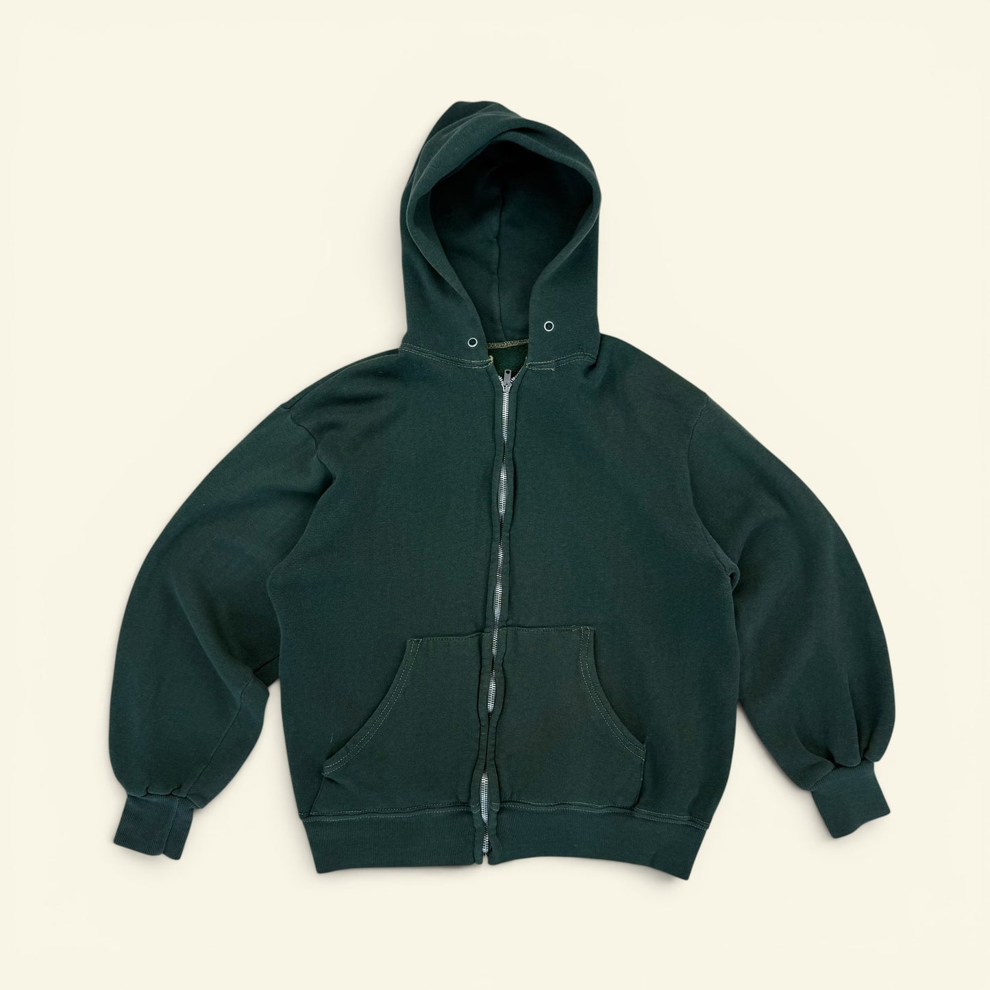 1960s Forest Green Zip Up Hoodie
