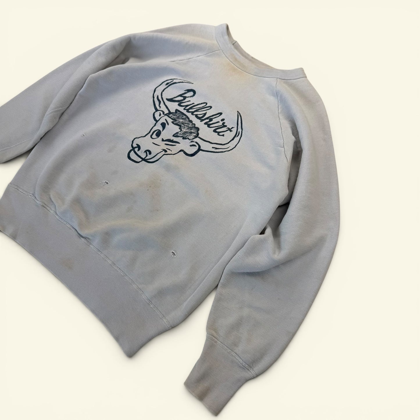 1950s Light Baby Blue Bullshirt Sweatshirt