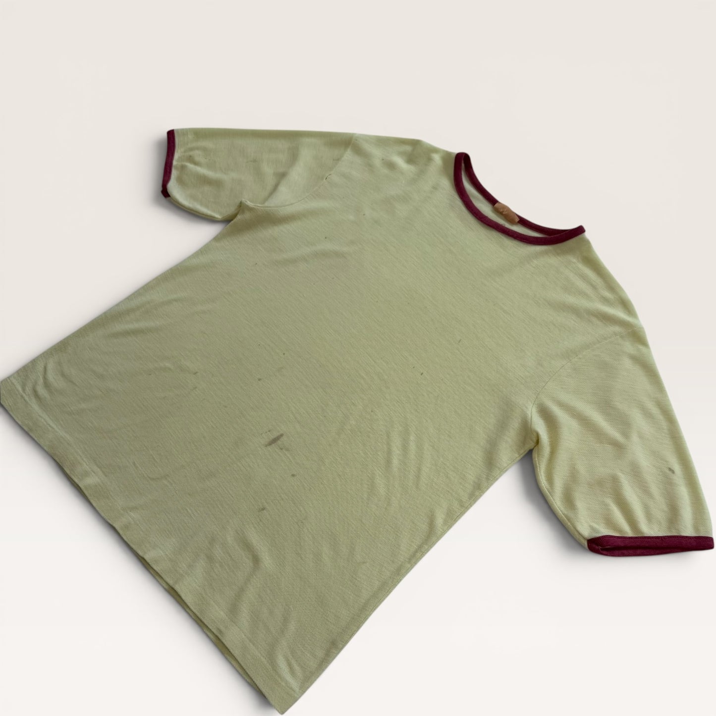 1970s Light Yellow Ringer T Shirt