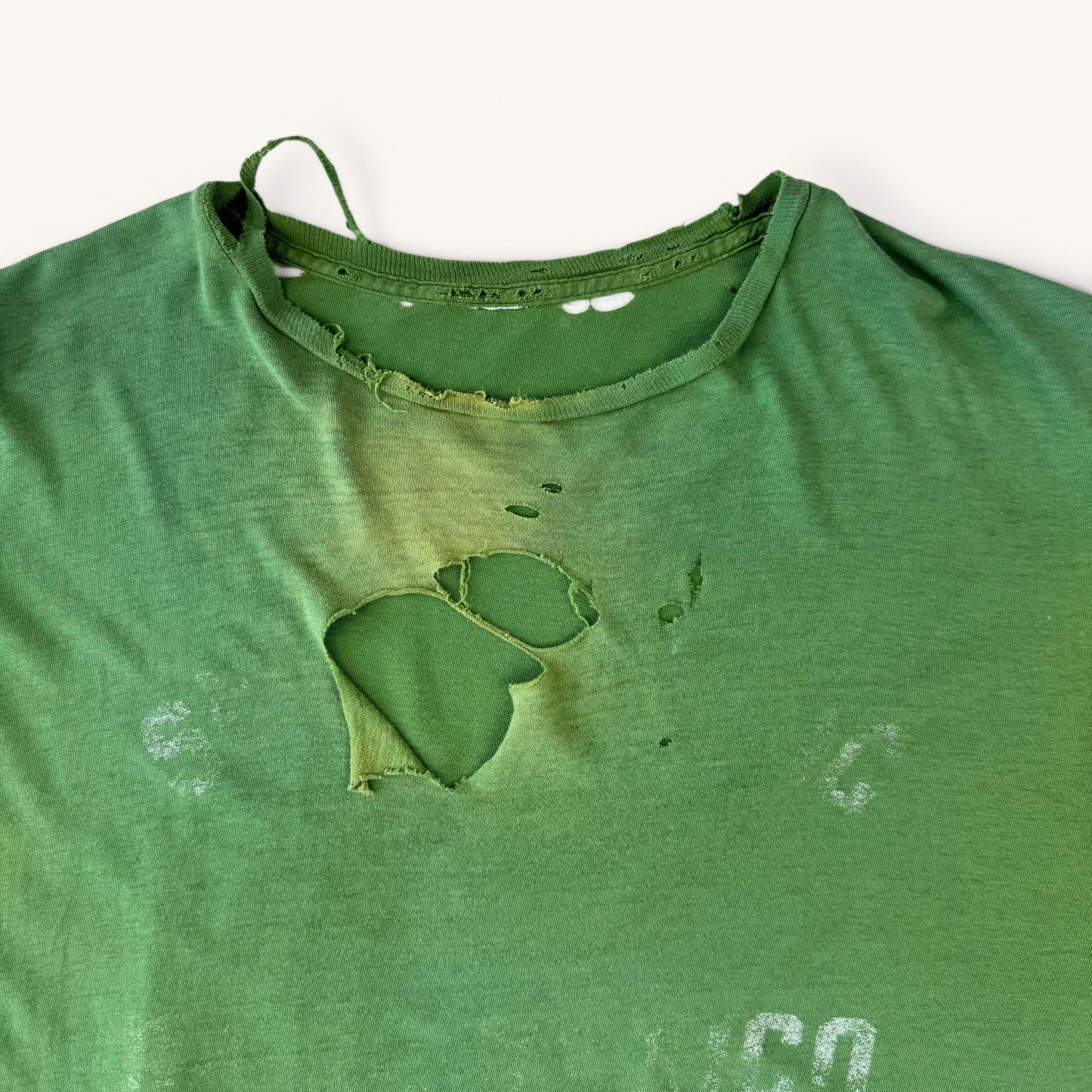 1990s Thrashed Faded Green T Shirt