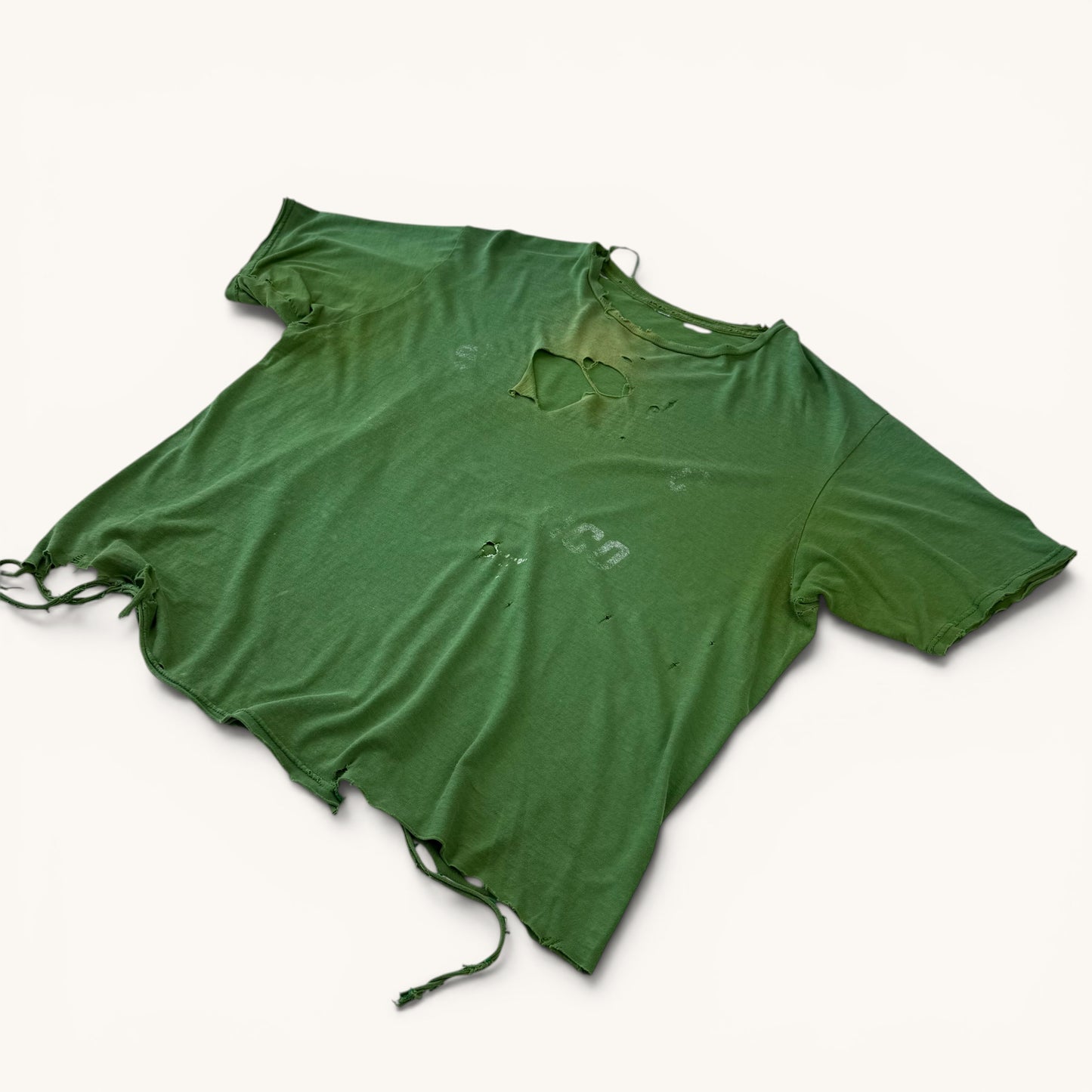 1990s Thrashed Faded Green T Shirt