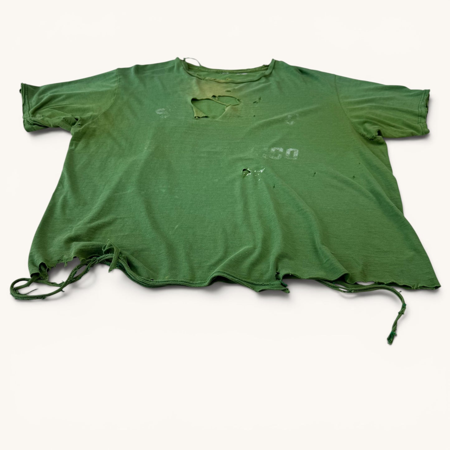 1990s Thrashed Faded Green T Shirt