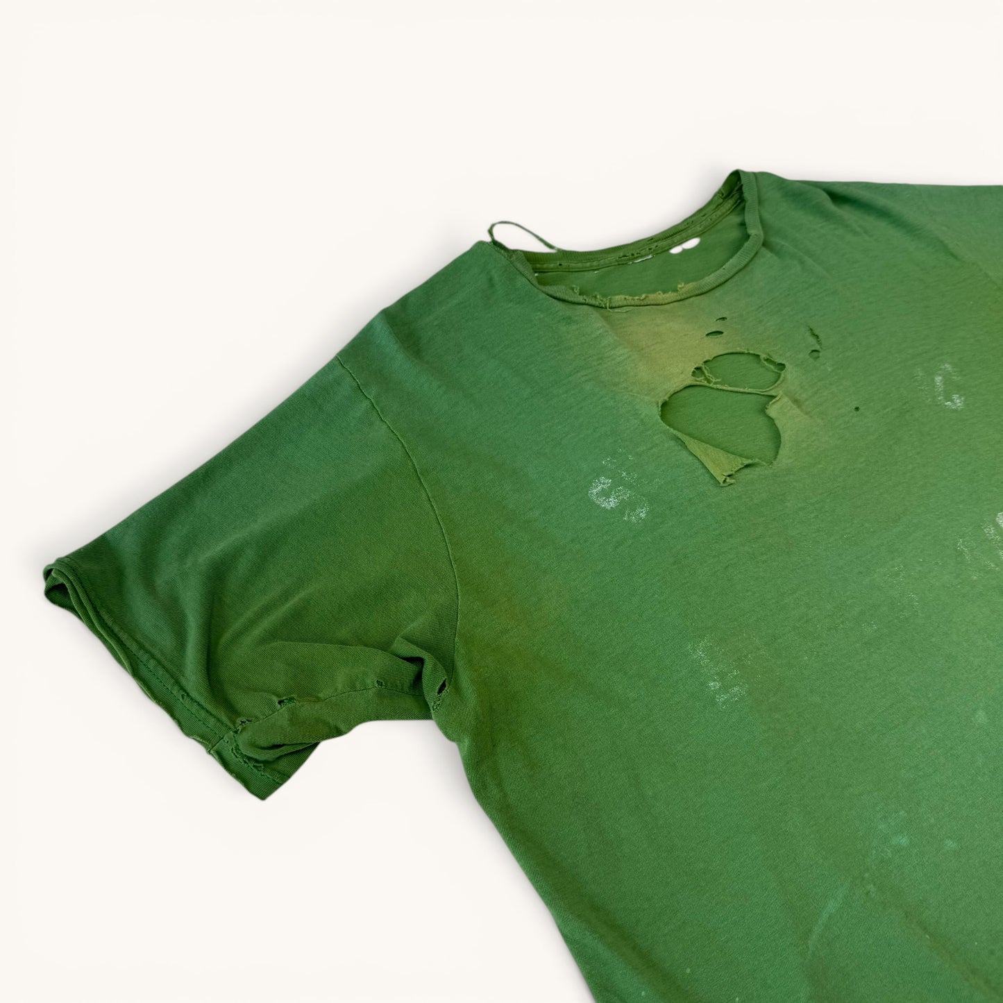 1990s Thrashed Faded Green T Shirt