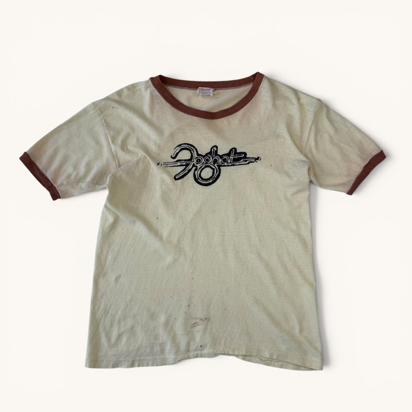 1970s Light Yellow Foghat Band T Shirt