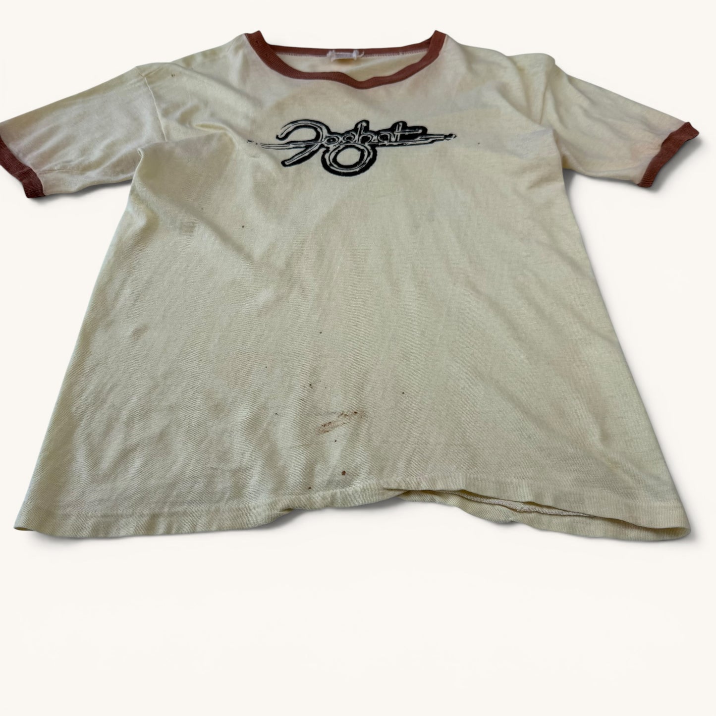 1970s Light Yellow Foghat Band T Shirt