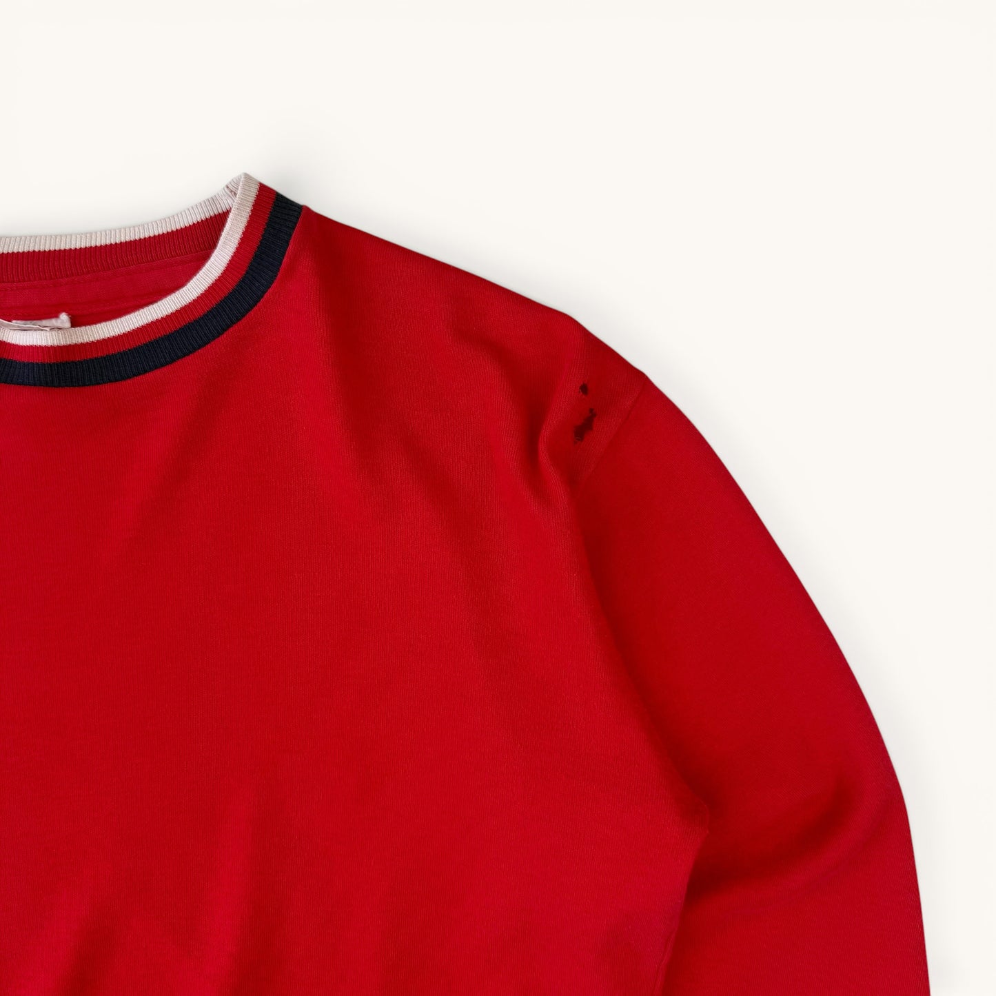 1960s Red and Navy Long Sleeve T Shirt
