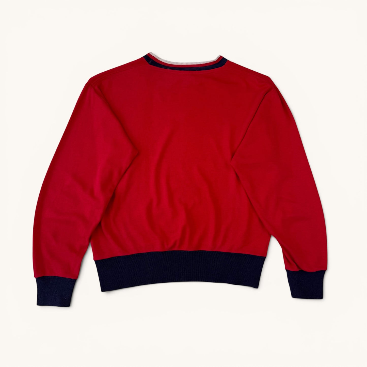1960s Red and Navy Long Sleeve T Shirt