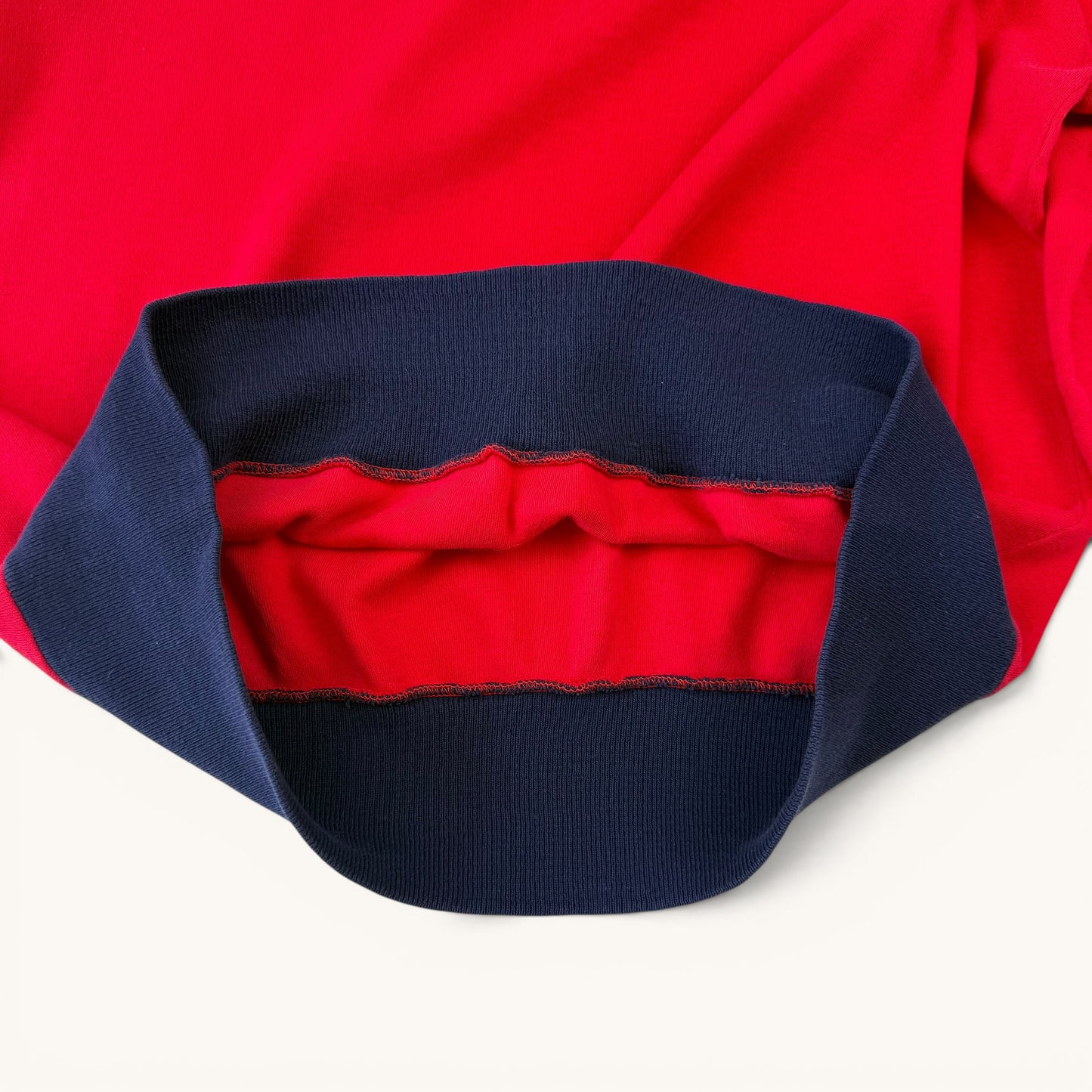 1960s Red and Navy Long Sleeve T Shirt