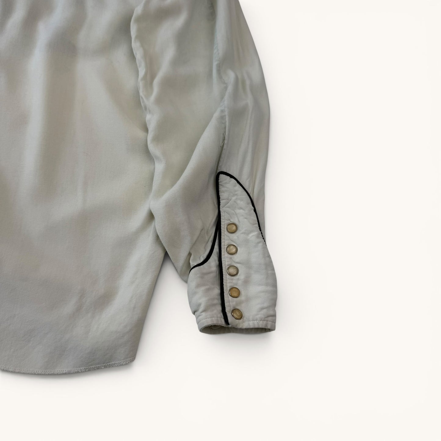 1950s Gabardine Rayon Western Embroidered Shirt