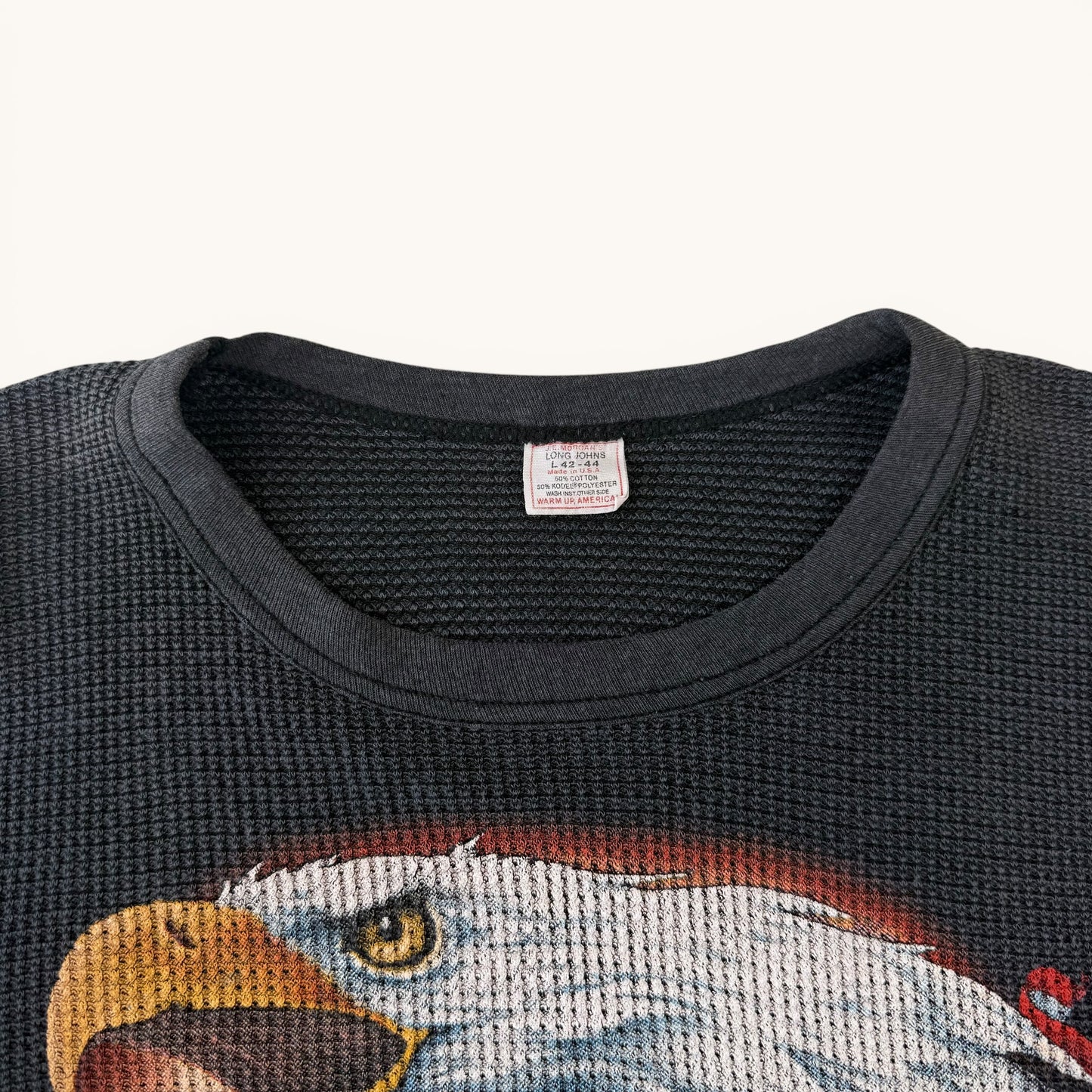 1980s Black Harley 3D Emblem Thermal Shirt