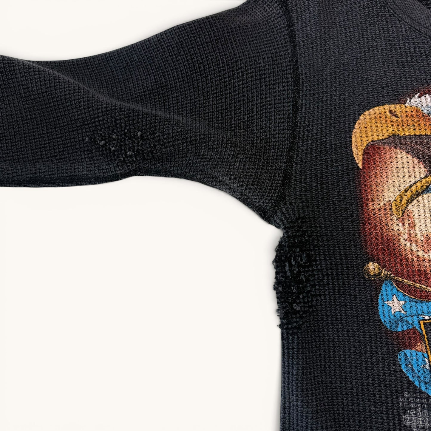 1980s Black Harley 3D Emblem Thermal Shirt