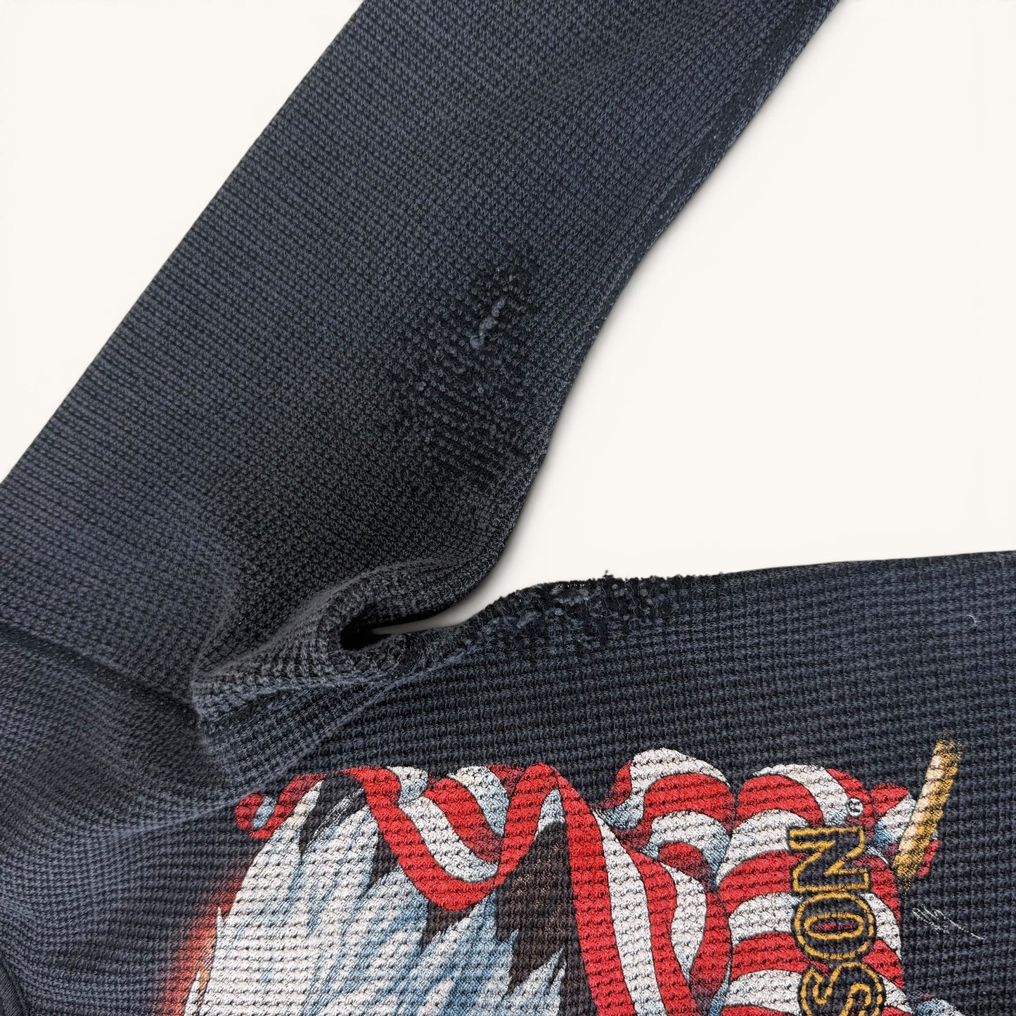 1980s Black Harley 3D Emblem Thermal Shirt