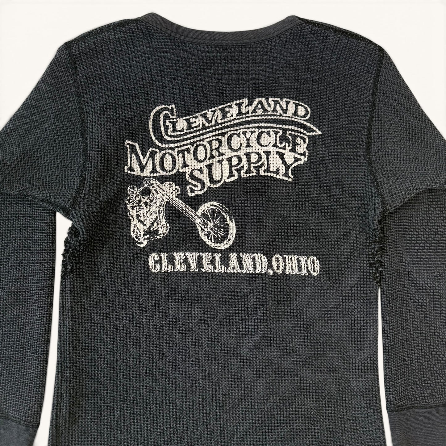 1980s Black Harley 3D Emblem Thermal Shirt
