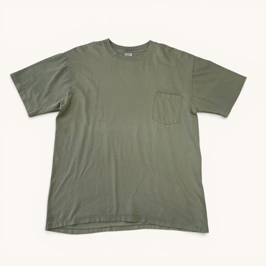 1980s Faded Sage Green Pocket T Shirt