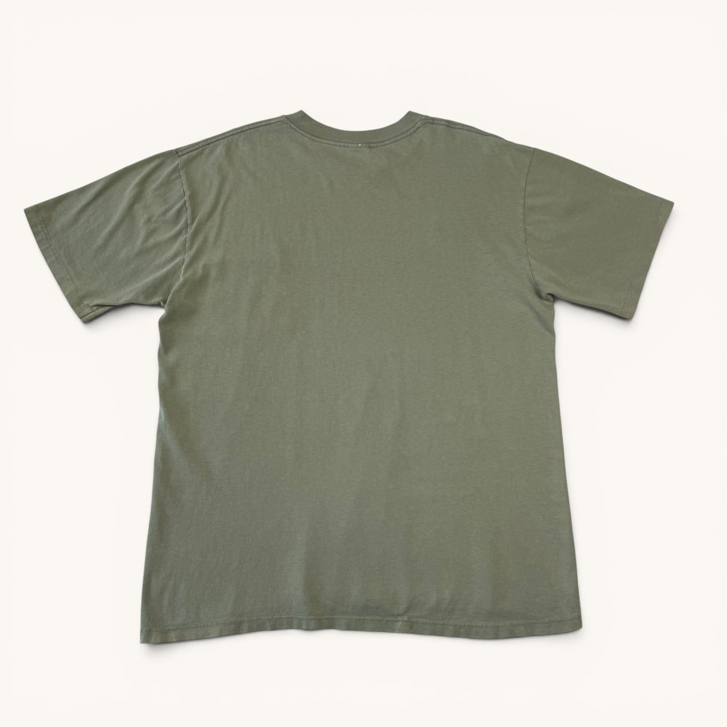 1980s Faded Sage Green Pocket T Shirt