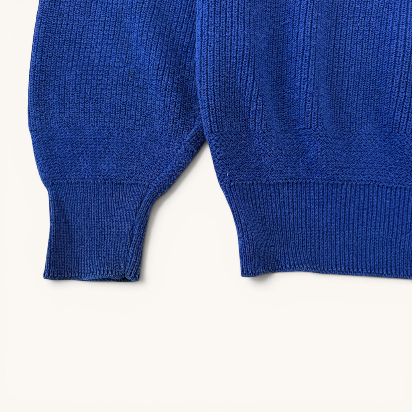 1980s Blue Eddie Bauer Military Style Knit Sweater