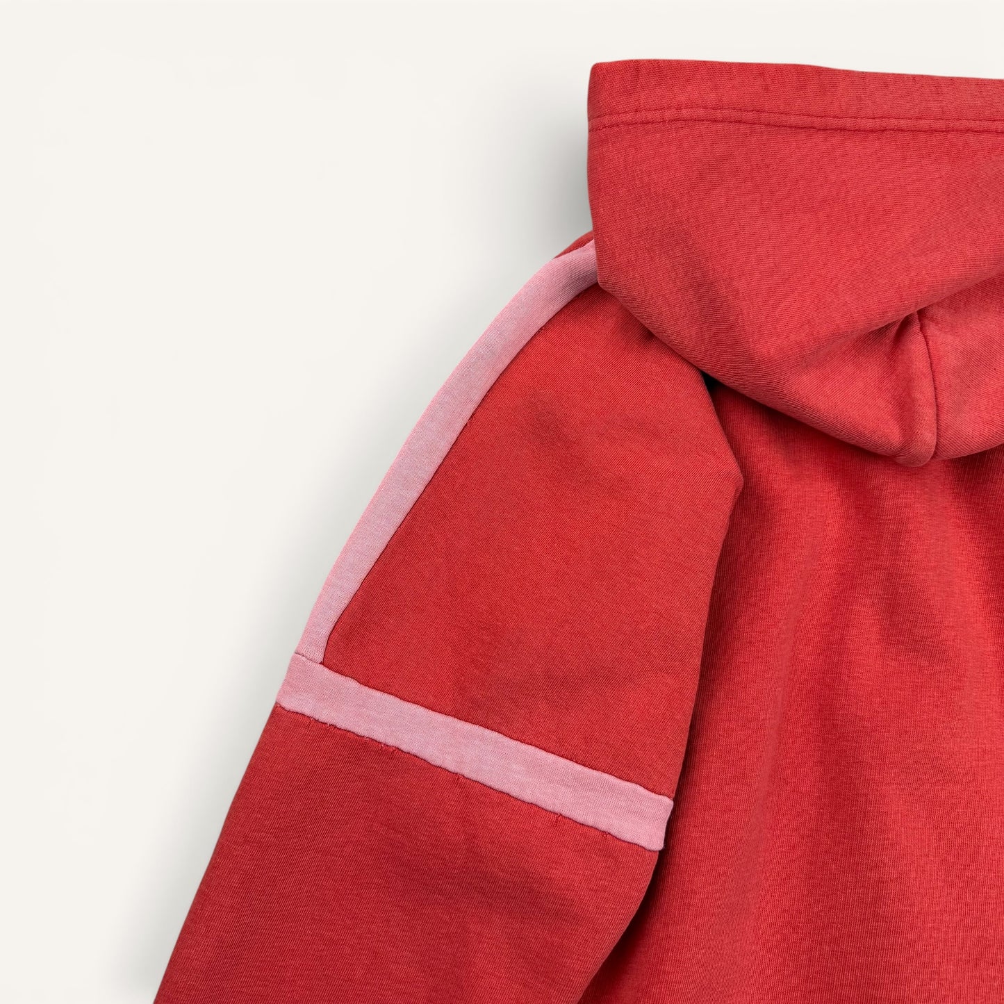 1960s Faded Red Two Tone Zip Up Hoodie !!!