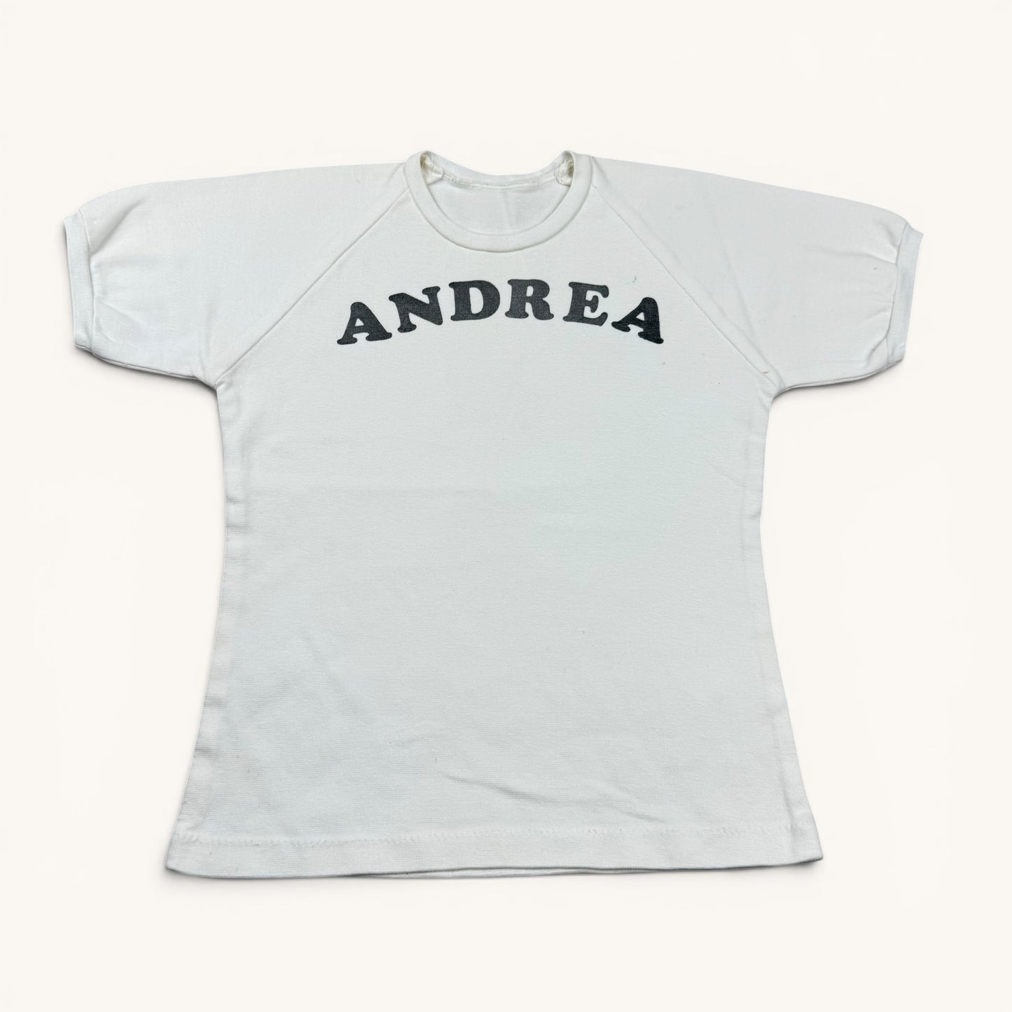1960s/70s White Sweatshirt Style "Andrea Star" T Shirt
