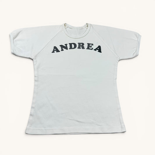 1960s/70s White Sweatshirt Style "Andrea Star" T Shirt