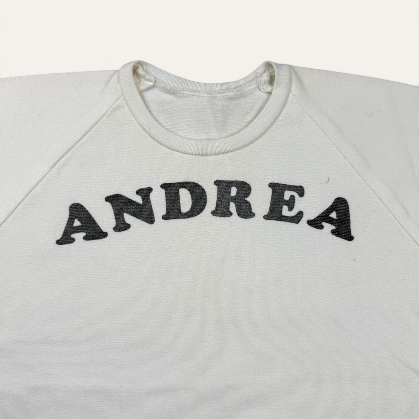 1960s/70s White Sweatshirt Style "Andrea Star" T Shirt