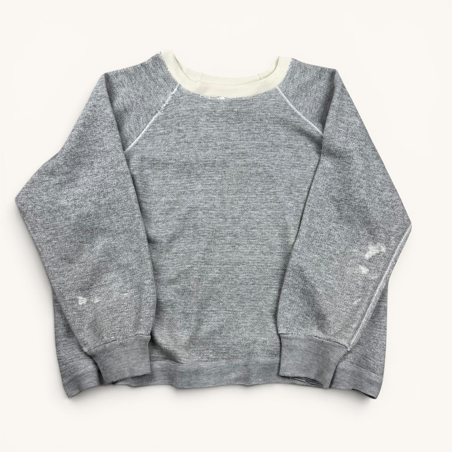 1960s Heather Grey Two Tone Repaired Raglan Sweatshirt
