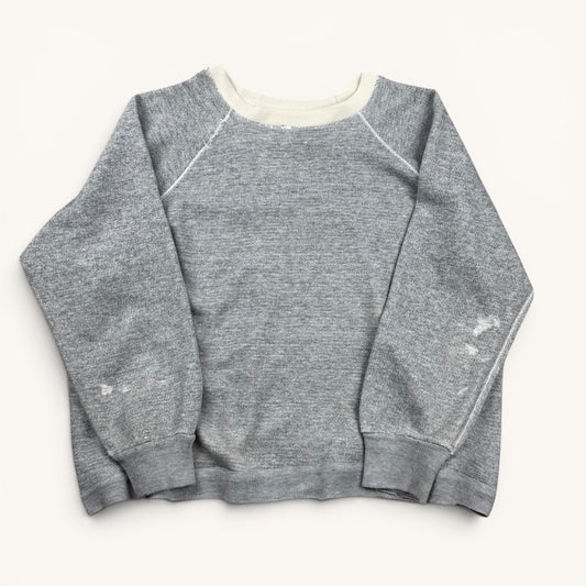 1960s Heather Grey Two Tone Repaired Raglan Sweatshirt