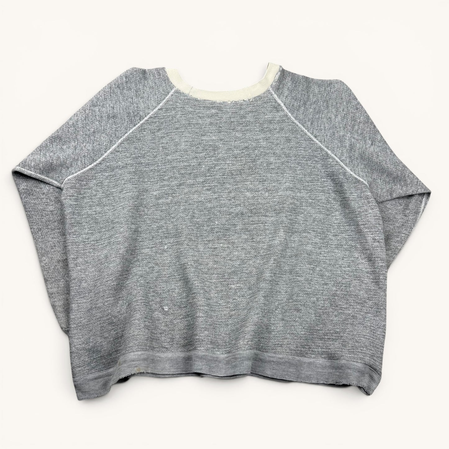 1960s Heather Grey Two Tone Repaired Raglan Sweatshirt