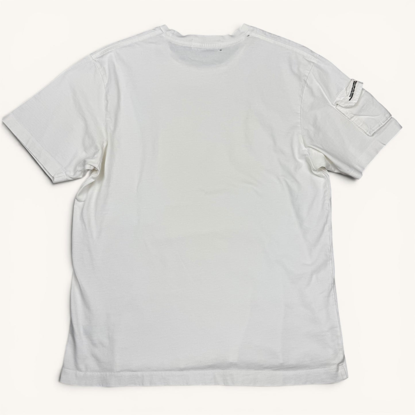 1990s/2000s Blank White Polo Sleeve Pocket T Shirt