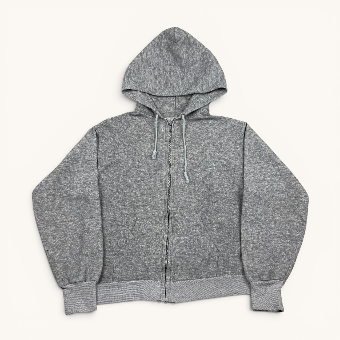 1960s Grey Zip Up Hoodie