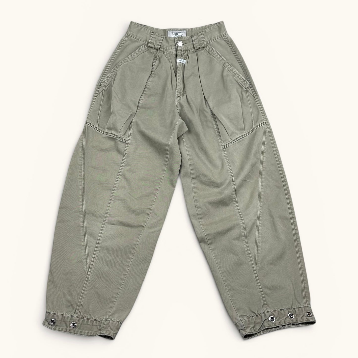1980s Light Olive  Marithe Francois Girbaud Balloon Pants