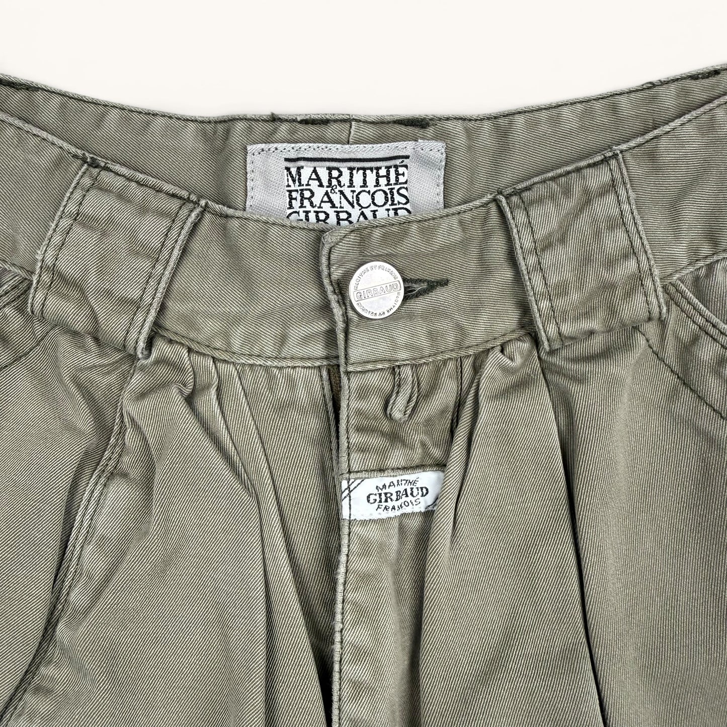 1980s Light Olive  Marithe Francois Girbaud Balloon Pants