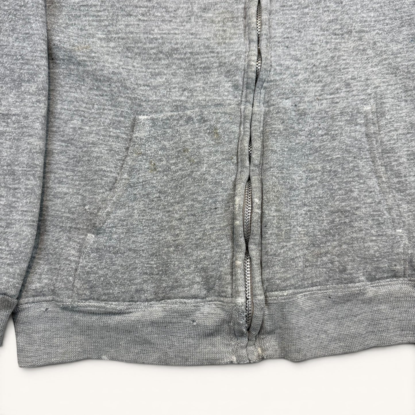 1960s Grey Waffle Lined Mayo Spruce Zip Up Hoodie