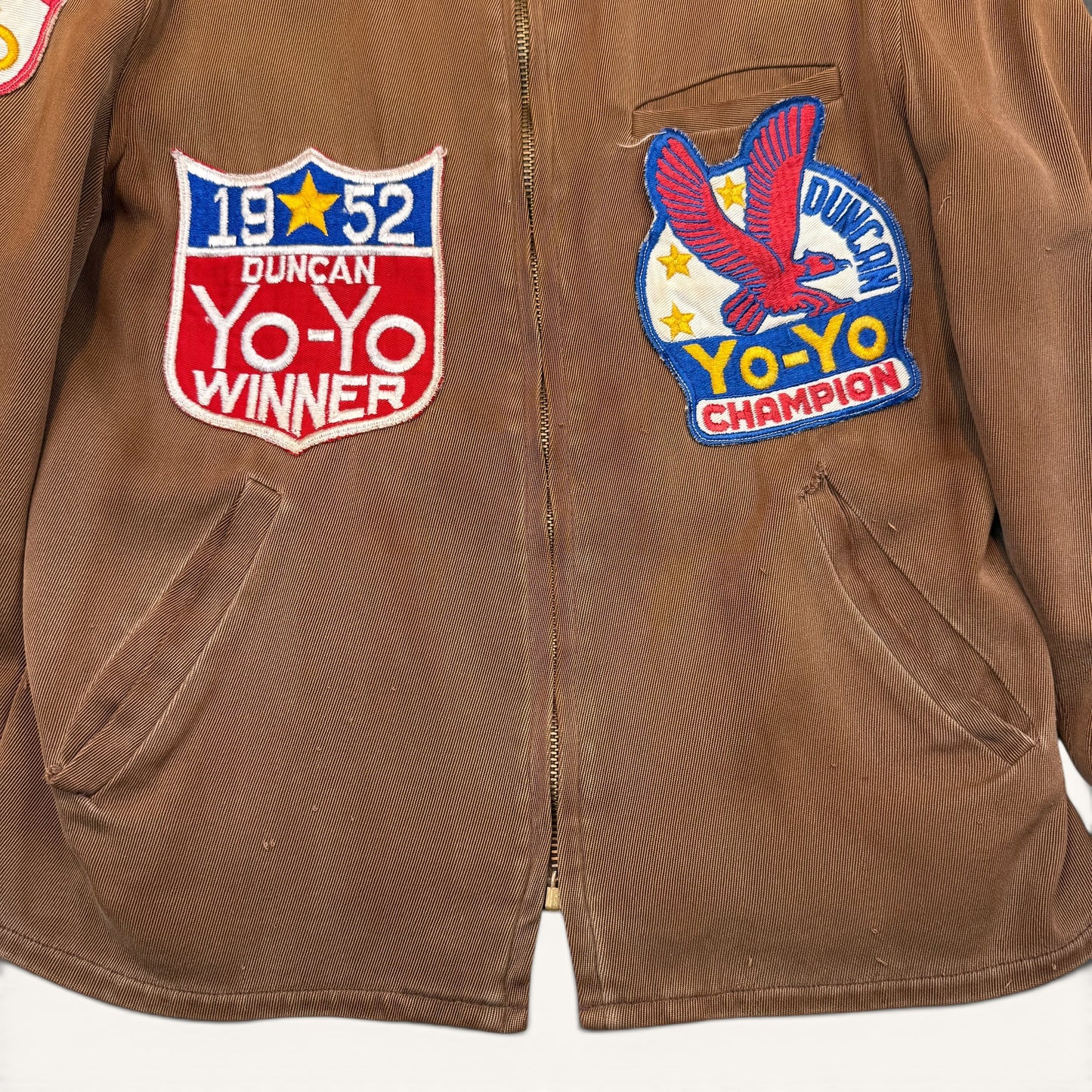 1950s Brown Cotton Twill Duncan Yo-Yo Champion Jacket - Collectible