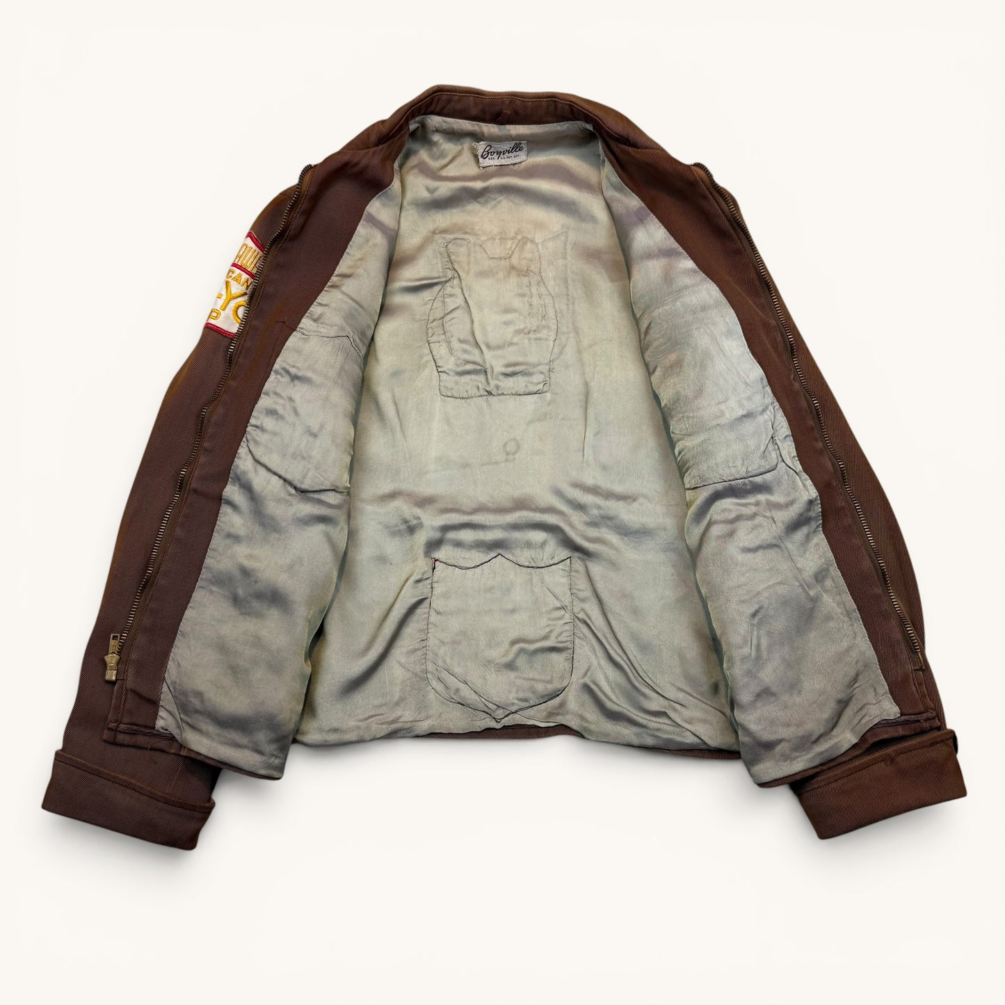 1950s Brown Cotton Twill Duncan Yo-Yo Champion Jacket - Collectible