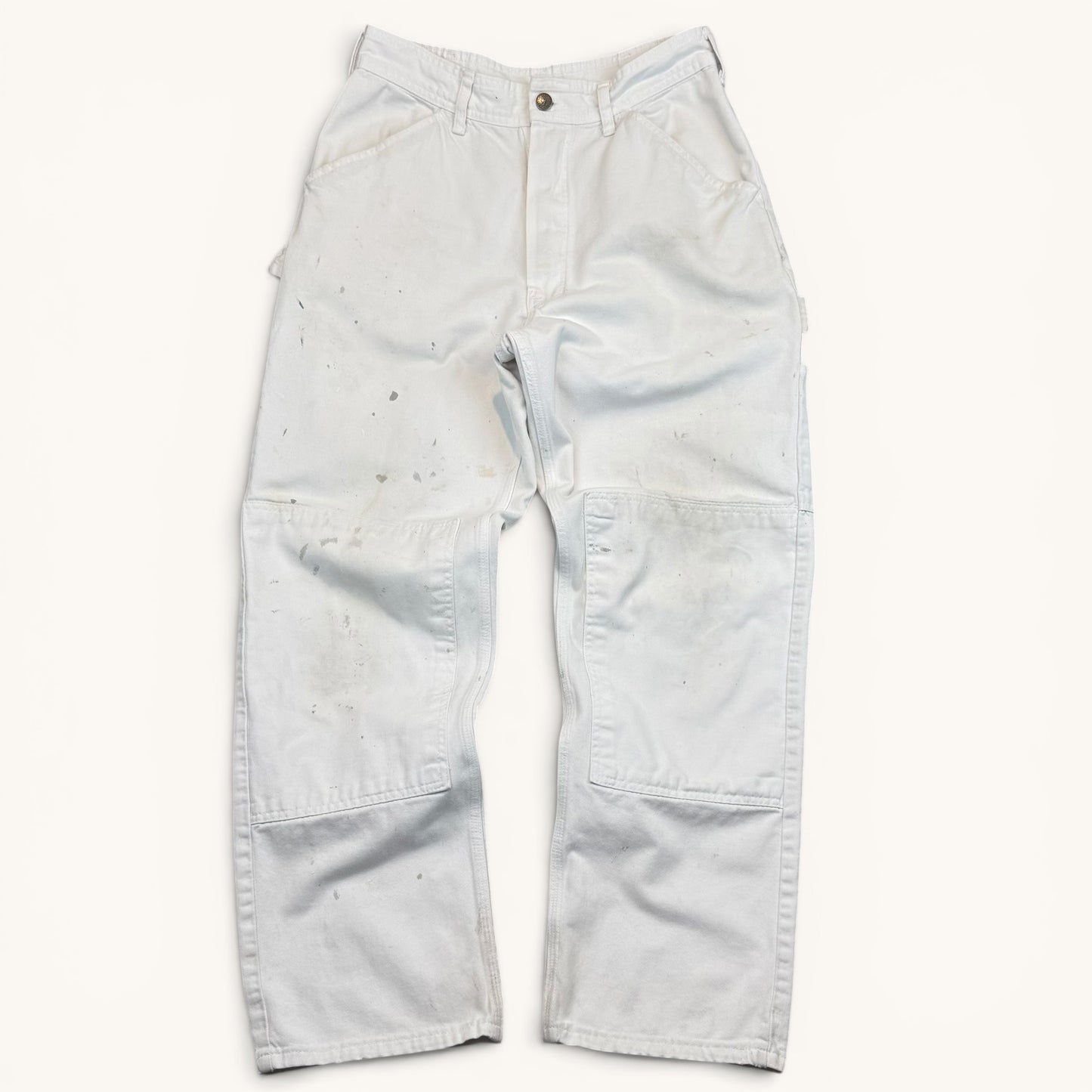 1980s White Paint Splattered Double Knee Pants