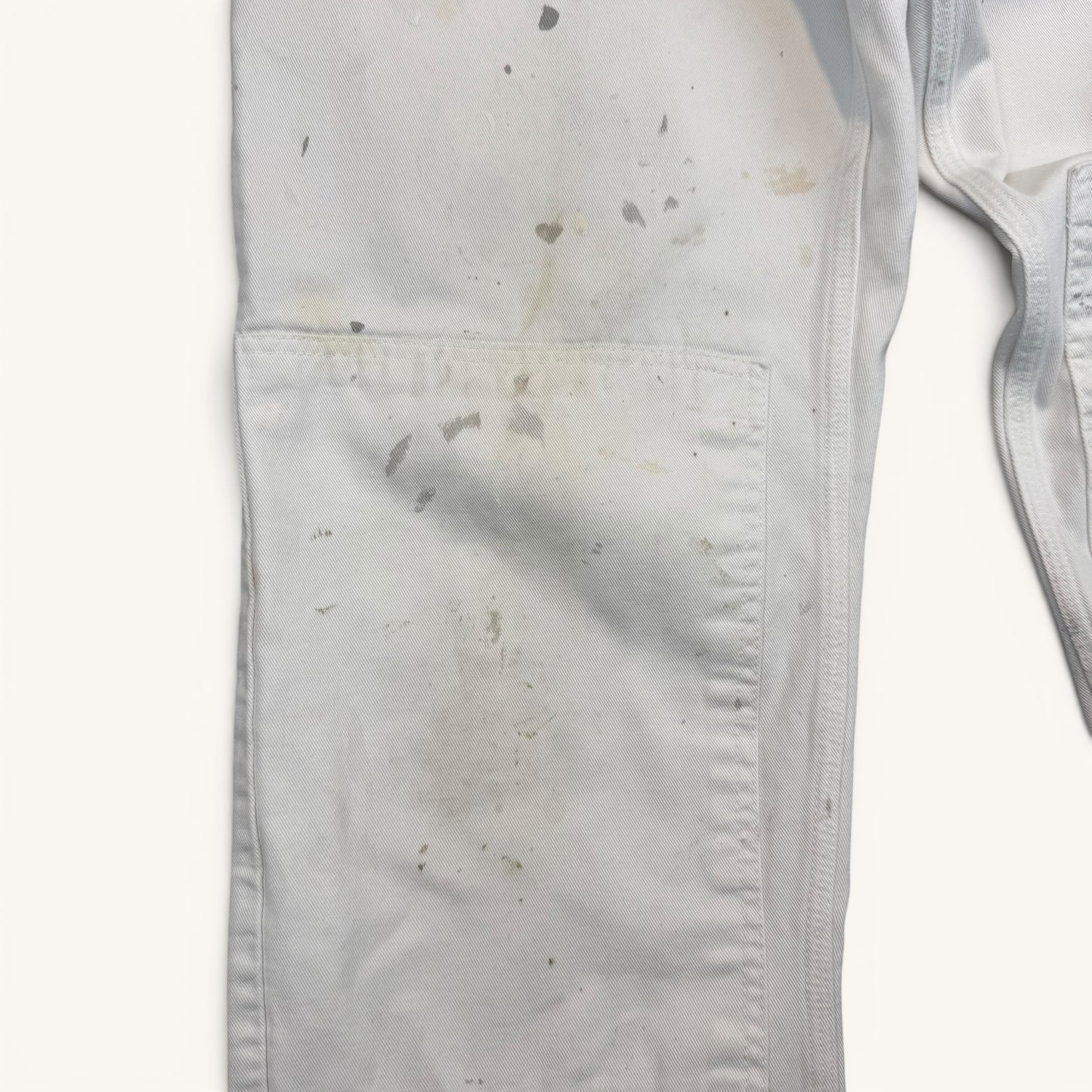 1980s White Paint Splattered Double Knee Pants