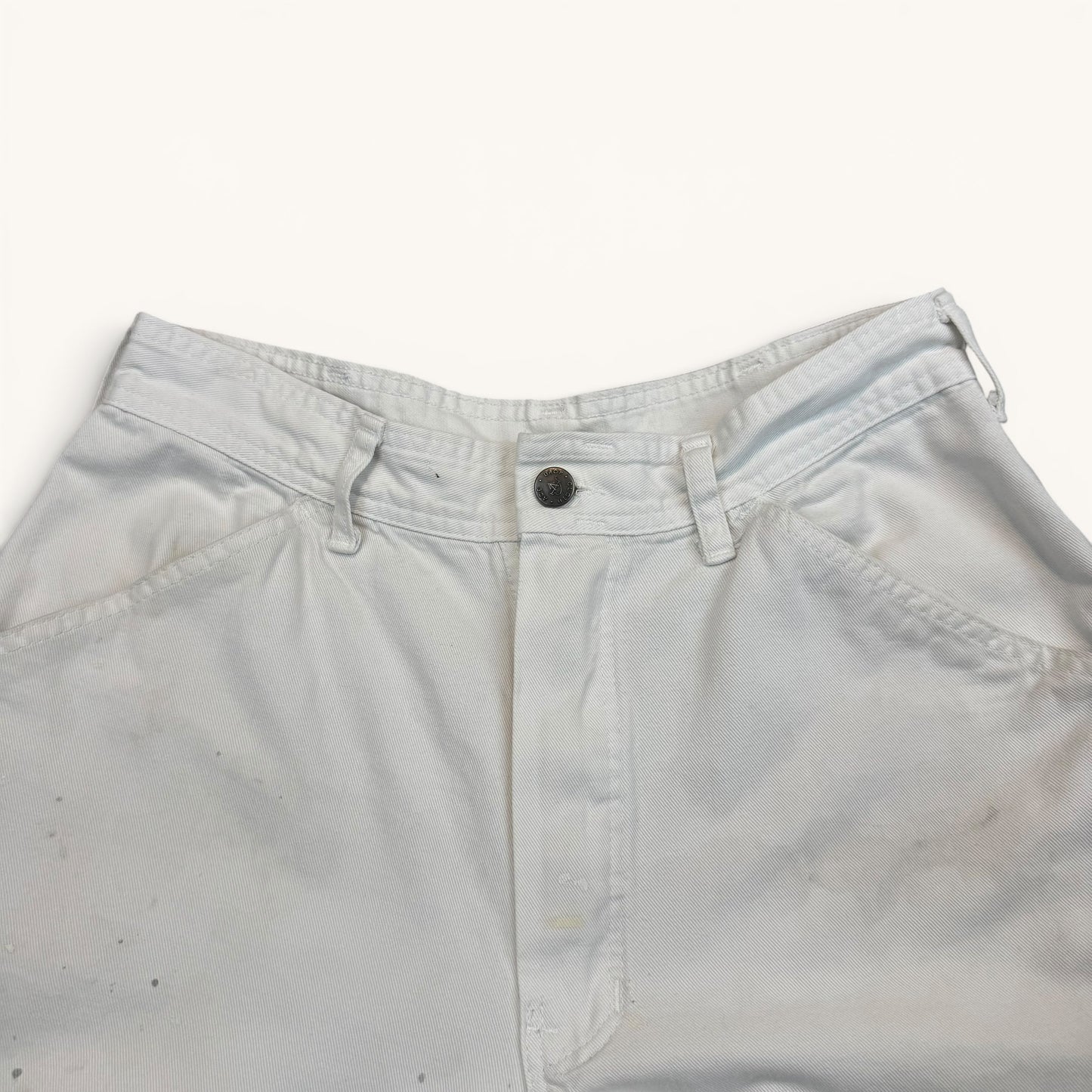 1980s White Paint Splattered Double Knee Pants