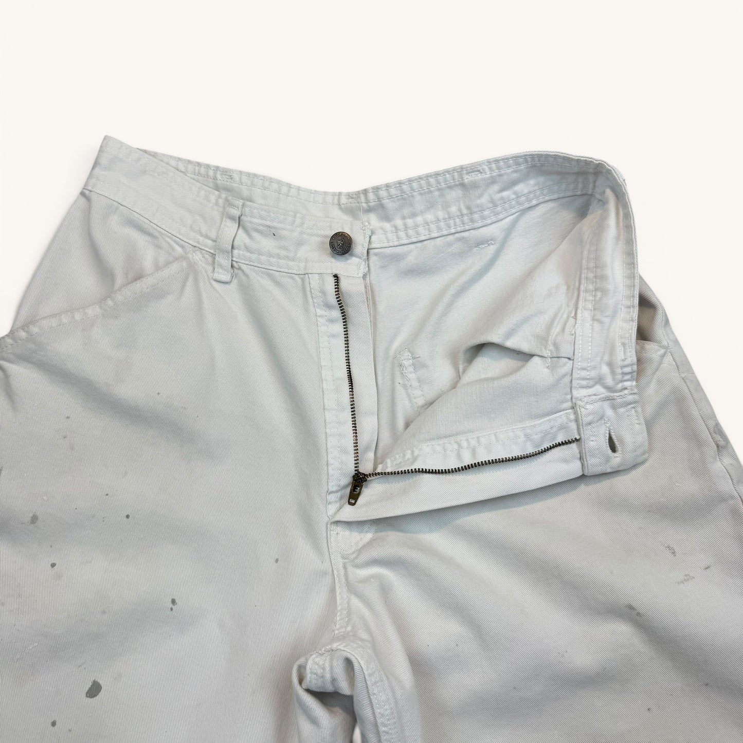 1980s White Paint Splattered Double Knee Pants