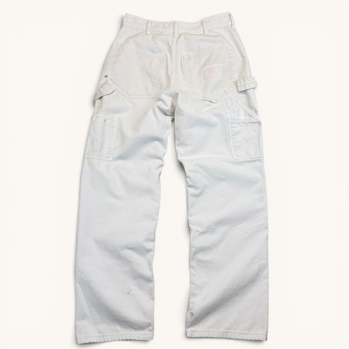 1980s White Paint Splattered Double Knee Pants