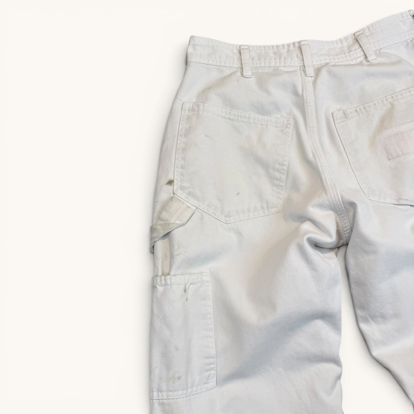 1980s White Paint Splattered Double Knee Pants