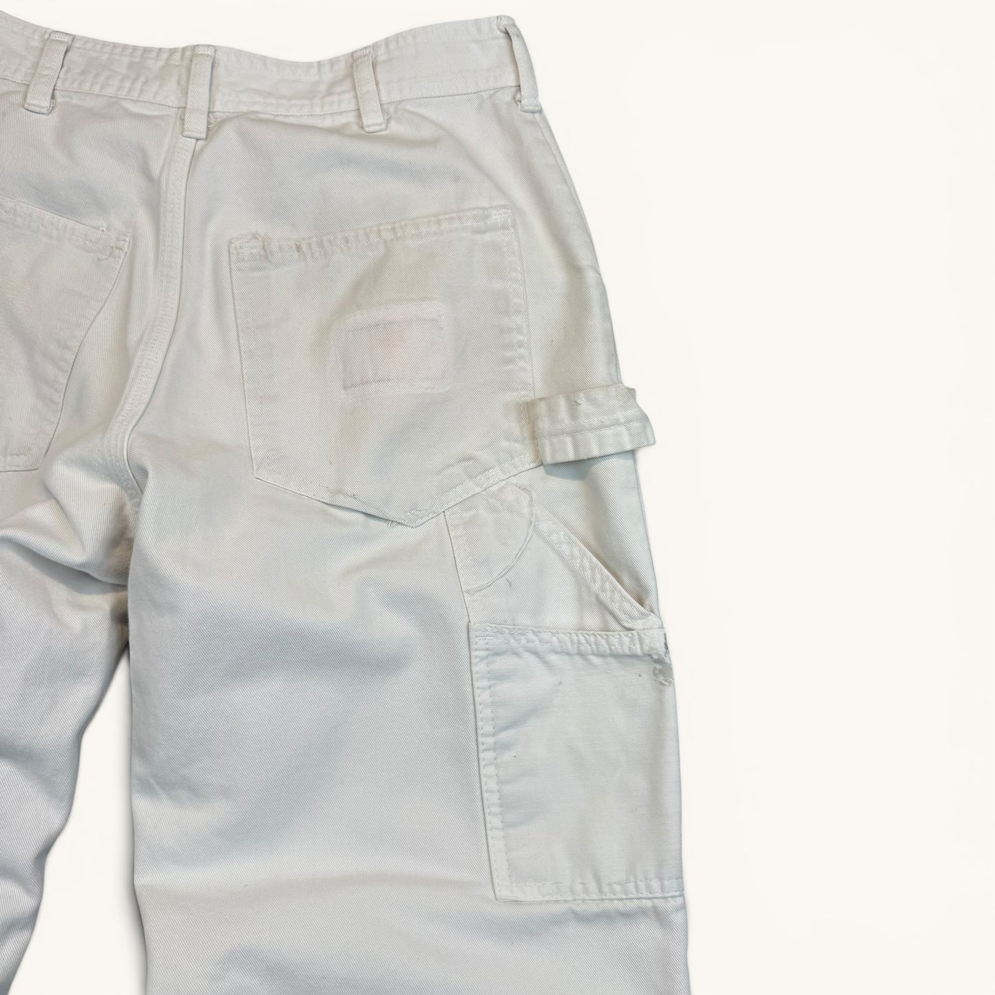 1980s White Paint Splattered Double Knee Pants