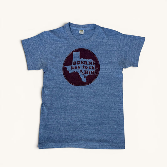 1970s Heather Blue Boerne Texas T Shirt