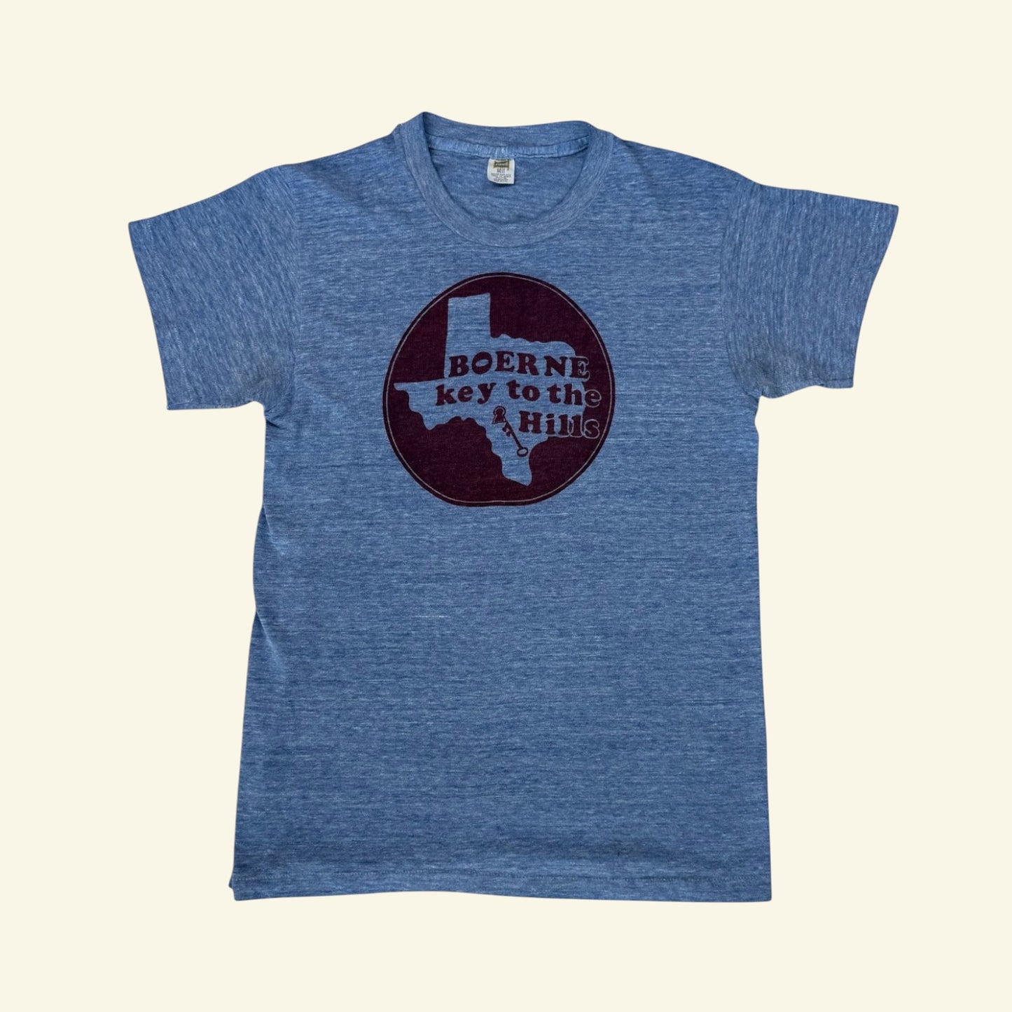 1970s Heather Blue Boerne Texas T Shirt
