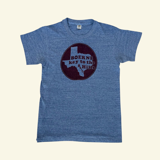 1970s Heather Blue Boerne Texas T Shirt